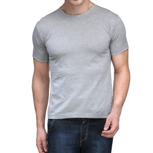 Grey Royal Scott Men's Basic Cotton Round Neck Half Sleeve Solid T-shirts