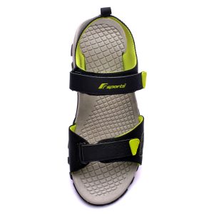 Fsports Men's Sailor Series Black Green Synthetic Casual Sandals