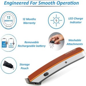 Nova NHT-1045 Rechargeable Cordless Beard Trimmer for Men ( Orange )