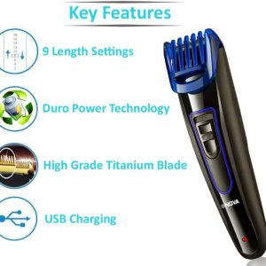 Nova NHT 1071 Dura Power Titanium coated USB Trimmer For Men  (Blue)