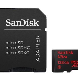 SanDisk 128 GB Ultra MicroSDXC UHS-I Class 10 Memory Card with SD Adapter