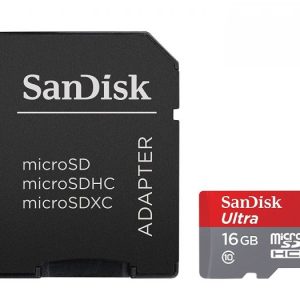 SanDisk 16GB Ultra Class 10 microSD UHS-I Card with Adapter (SDSQUAR-016G-GN6MA)