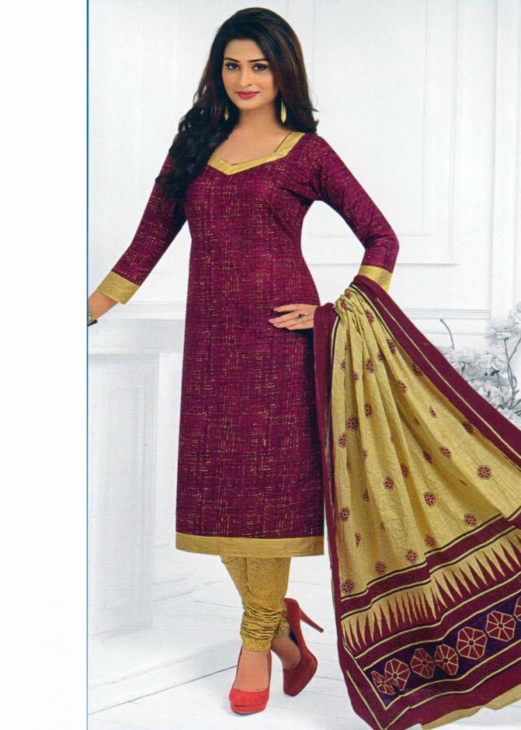ideal Grand Cotton Self Design, Printed Salwar Suit Dupatta Material (Un-stitched)