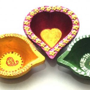 Nancy Creations Hand painted Diya Set