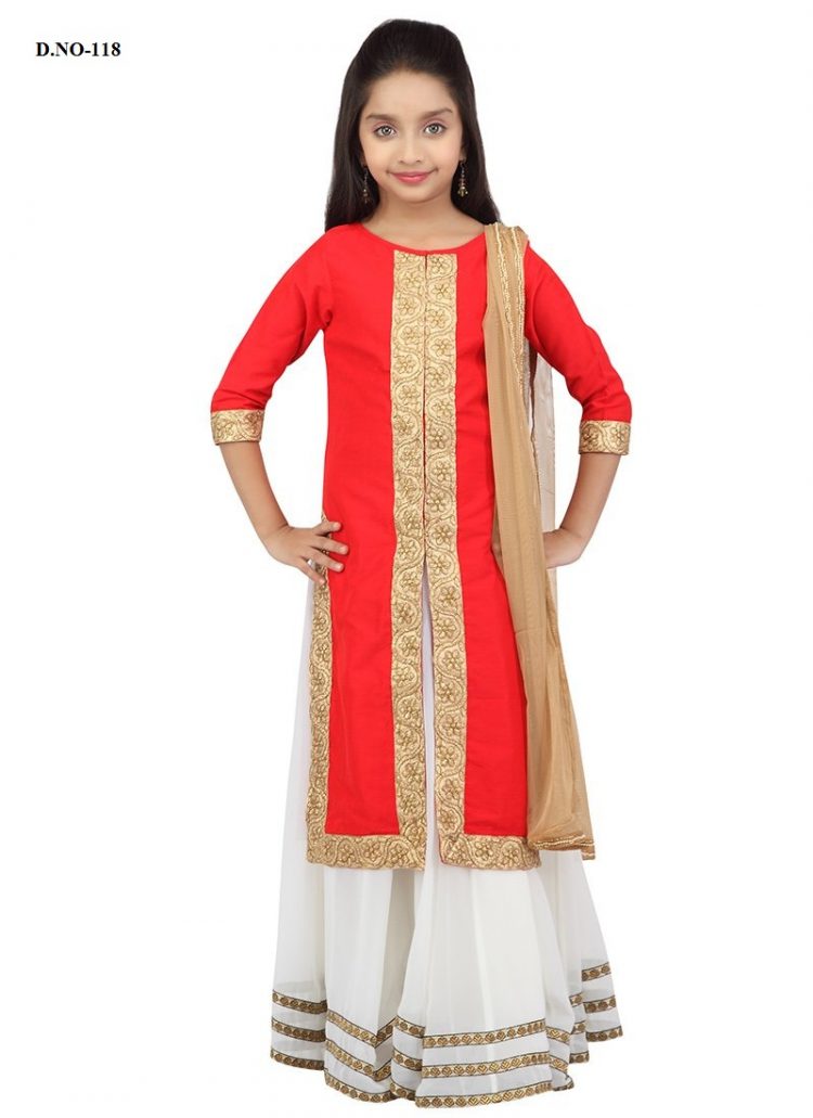 High Quality Special Ethnic wear for Girls kids Set (Pack of 1)