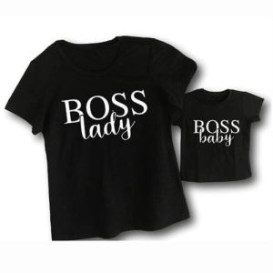 Mother and Child Boss Printed Matching T-Shirts