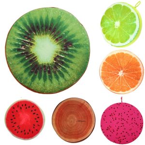 3D Fruit Round Cotton Cushion