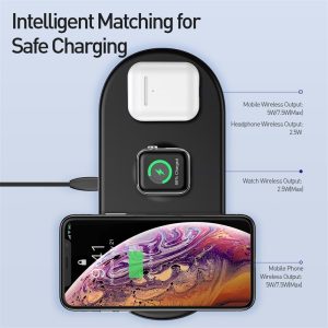 Baseus Wireless Charger For iPhone X XS MAX XR 8 Fast Wireless Full load 3 in 1 Charging Pad for Airpods 2019 Apple Watch 4 3 2