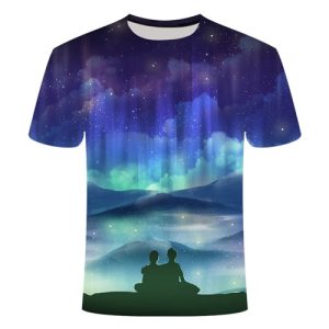 Blue Flaming tshirt Men/Women t shirt 3d t-shirt Casual Tops Anime Streawear Short Sleeve Tshirt Asian Plus-Size men's clothing