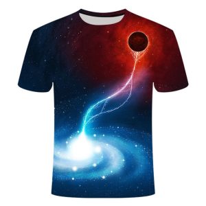 Blue Flaming tshirt Men/Women t shirt 3d t-shirt Casual Tops Anime Streawear Short Sleeve Tshirt Asian Plus-Size men's clothing