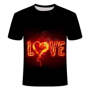 Blue Flaming tshirt Men/Women t shirt 3d t-shirt Casual Tops Anime Streawear Short Sleeve Tshirt Asian Plus-Size men's clothing