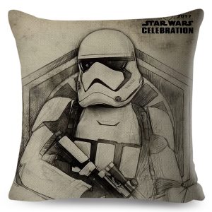 Star Wars Cushion Cover Decor Yoda Darth Vader Splatter Art Pillowcase for Car Sofa Linen Beige Pillow Case 45x45cm