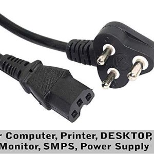 Callustech Computer Power Cable Cord for Desktops PC and Printers/Monitor SMPS Power Cable IEC Mains Power Cable (Black) (1M- Black)