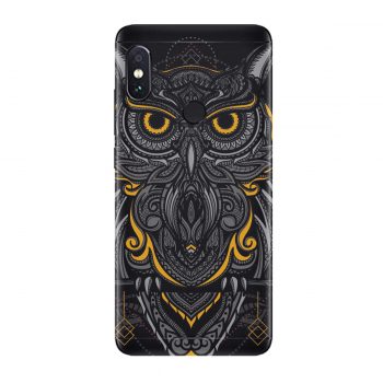 Decalz Redmi Note 5 pro Gold owl mobile skin multicolour