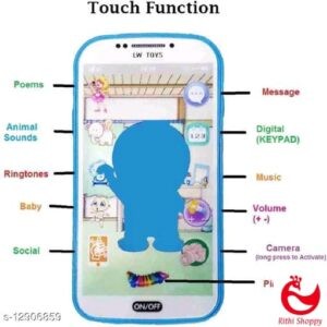 RITHI kids toys digital mobile phone with touch screen feature, amazing sound and light toy (color and design may vary)-Blue