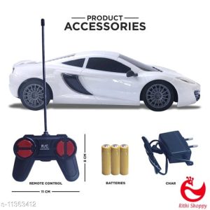 NHR Mini Racing 4 Channel 1:24 Remote Control Car, RC Car, Super Racing car with LED Head Light (3+Age, White)