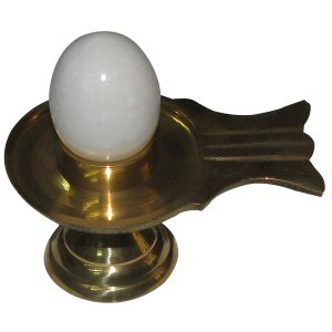 White Banalingam WIth Pannavattam Avudayar River Stone Swetha Shiva Lingam Hima Banalingam - S911738-01