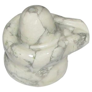 Small Howlite Gemstone Shivling Siva Lingam - A4710