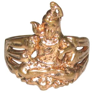 Aadhyathmika Pasupatha Vungaram Aimpon Panchalogam Lord Shiva Ring Panchaloha Siva Ring (5 Metals Panchadhatu) - A4722