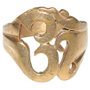 Aadhyathmik Aimpon Panchalogam Om Ring Panchaloha Aum Ring (5 Metals Panchadhatu) - A4849