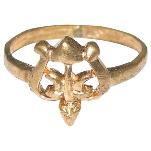 Aadhyathmik Aimpon Pasupatha Vungaram Panchalogam Trishul Ring Panchaloha Trishulam Ring (5 Metals Panchadhatu) - A4851