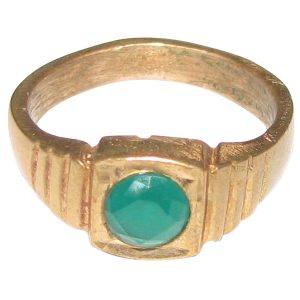 Aadhyathmik Aimpon Panchalogam Green Mithuna / Mithun Rashi (Rasi) Ring Panchaloha Gemini Zodiac Ring (5 Metals Panchadhatu) - A4862