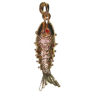 Aadhyathmik Aimpon Panchalogam Body Bending Fish Pendant Panchaloha Body Moving Matsya (5 Metals Panchadhatu) - A4910