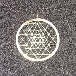 Aadhyathmik Aimpon Sri Yantra Panchaloha Pendant Sri Chakra Pendant (5 Metals Panchadhatu) - S949308