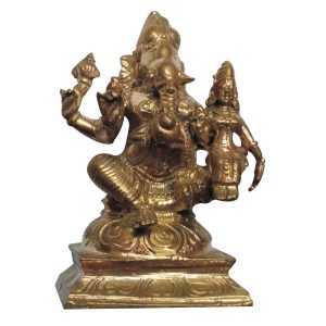 Aadhyathmik 100% Original Pure Aimpon Uchista Ganapathy Panchalogam Uchchista Ganapathi Panchadathu Lakshmi Ganapathi Panchaloha Vallabha Ganapathi Panchalokam Idol 3inch 264g – S9036-15