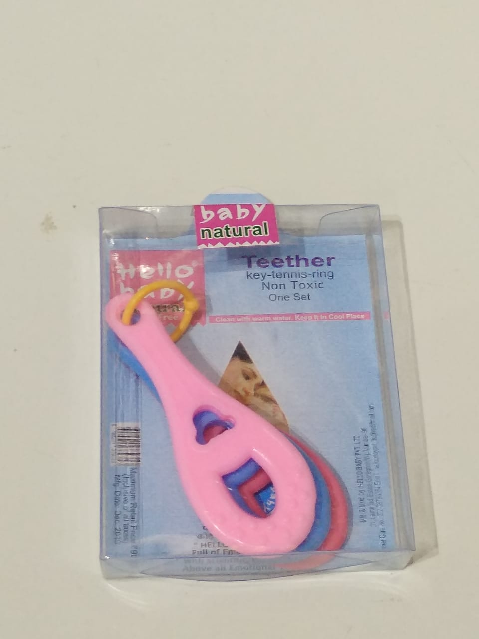 Hello Baby Teether key tennis ring Non Toxic One Set