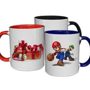 Customized Printing White Mug with Inner Color 1pc