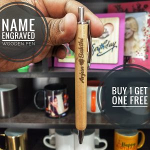 Buy 1 Get 1 Free Wooden Pen with Customized Name Engraving