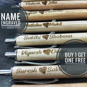 Buy 1 Get 1 Free Wooden Pen with Customized Name Engraving
