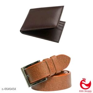 Attractive Leatherette Men's Belth Woth Combo Of Wallet