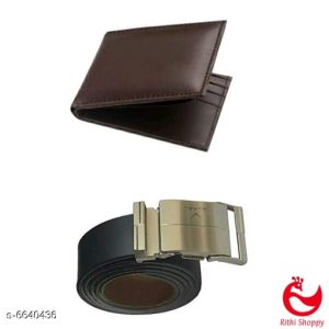 Attractive Leatherette Men's Belth Woth Combo Of Wallet