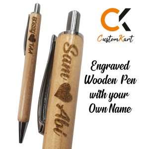 Buy 1 Get 1 Free Wooden Pen with Customized Name Engraving