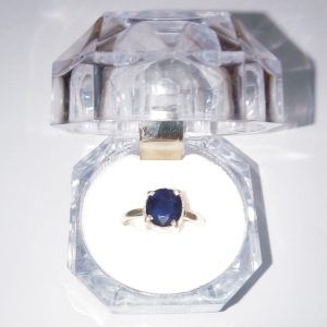 Basic Natural Original Neelam Blue Sapphire 4cts Silver Ring - S9074