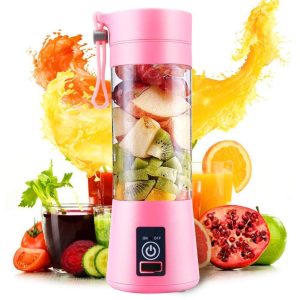 Portable Electric USB Juice Maker Juicer Bottle Blender,Grinder Mixer,4 Blades Rechargeable Bottle with (Multicolor)