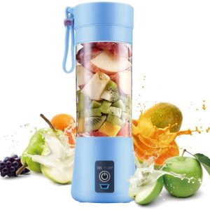 Portable Electric USB Juice Maker Juicer Bottle Blender,Grinder Mixer,4 Blades Rechargeable Bottle with (Multicolor)