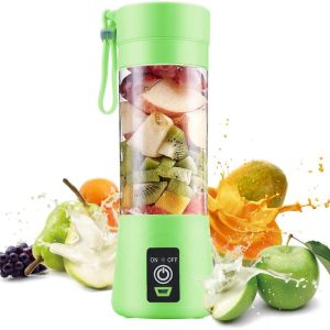 Portable Electric USB Juice Maker Juicer Bottle Blender,Grinder Mixer,4 Blades Rechargeable Bottle with (Multicolor)