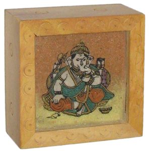 Car Dashboard Ganesh Vinayaka Ganapathi In Wood Art - A0119-01