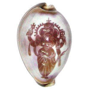 Ganapathi Vinayak Ganesha Art on Cowrie Kawdi Kaudi Kowdi Sea Shell - S903838