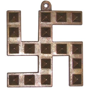 Swastik Pyramid Wall / Door Hanging Swastika with 17 Pyramids Made of Clay and Metal Breakable - A0812-01