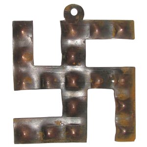 Old Boat Used Rusted Iron Swastik Pyramid For Good Luck In Home - A0812-02