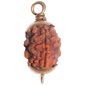 Energised Abhimantrit Aadhyathmik Three Mukhi Rudraksha (3 Face) Teen Mukhi Rudraksha Copper Pendant - S210073-C