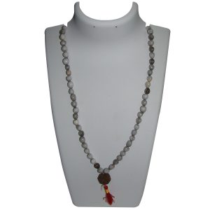 Natural Vyjanthi Beej Mala Vaijanti Beej Mala Vaijayanthi Seed Mala 108 Beads With Panchamukhi Rudraksha - A1152-02