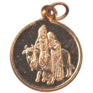 Radha Krishna Radhe Krsna Radhe krishna Copper Pendant Kavach - S630564-02