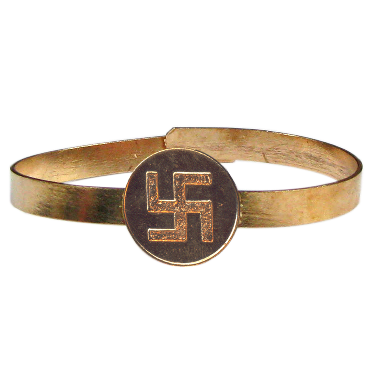 Swasthik Swastika Swastik Adjustable Copper Bangle Bracelet - S130762-03