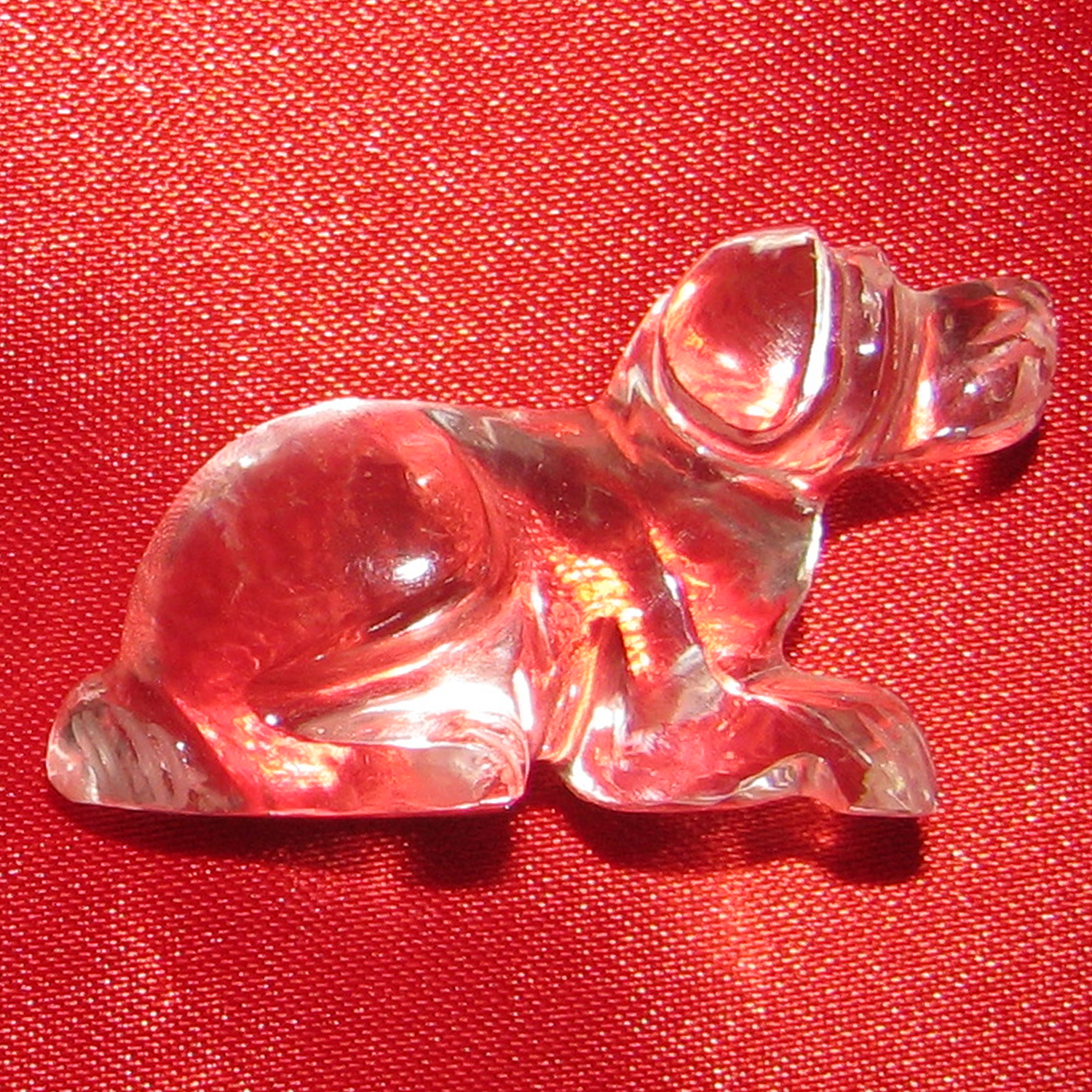 Sphatik Dog Natural Crystal Quartz Kalabhairav - A4372