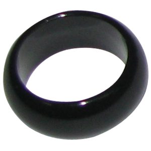Black Onyx Chalcedony Natural Gemstone Round Finger Ring - A4479